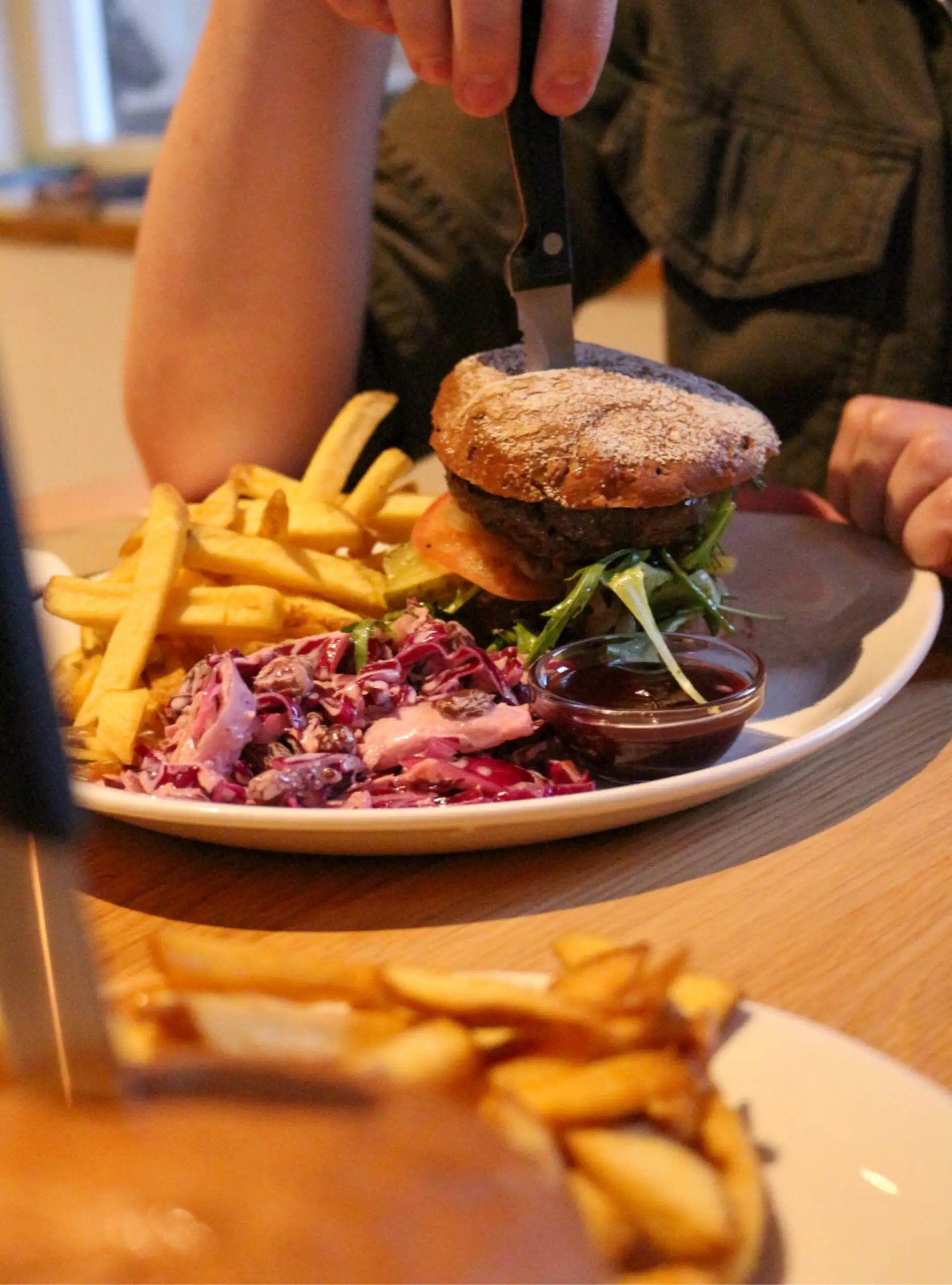 Burger op bord