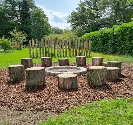 Vuurplaats in de tuin van het vakantiehuis